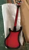4 Strings Red Black Electric Bass Guitar com Rosewood Freboard White Pickguard Customizable