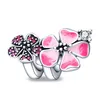 Argento Nuovo S925 Sterling Sier Perline sfuse Perline Original Fit Pandora Braccialetto Fascino Fiore Farfalla Libellula Fashion Girl Ciondolo Dhebx