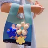 Вечерние сумки вязание ткань женская сумка тенденция вязаная рисунок с фруктами дизайн хит цветовой сумочка женские жены корейская леди повседневные покупки сумка
