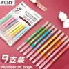 9pcs/set Kawaii Morandi Creative Drawing Tools Cute Gel Pen Sets School Office Stationery Japanese Supplies