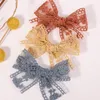 Sweet Flower Embroidery Bowknot Hair Clips for Cute Baby Girls Lace Bows Hairpins Barrettes Headwear Kids Hair Accessories