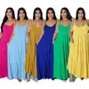Casual Dresses 10Pcs Bulk Items Wholesale Women Dress Sexy Spaghetti Strap Loose Floor-Length Ladies Summer Elegant Long