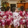 Kadınların Pijama Çiçek Nedime Cüppeleri Düğün Robe Gelin Partisi Hediye Gelin A2400