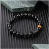 Perlé 12 Constellation Perle Bracelet Brins Bijoux Zodiaque 8Mm Guérison Chanceux Hommes Pierre Naturelle Perles Couple Pour Femmes Meilleur Ami Dhuhe