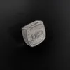 Z bocznymi kamieniami spersonalizowana kubańska hiphop pierścionka biżuteria cyrkon 18k złota platform