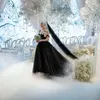 Bruids Veils Topqueen V84 Wedding Veil Long 3M/5M Luxe Kathedraal Rood gekleurd Zwart voor gezicht Soft Tule