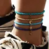 Anklets Summer Beach Handmade Elastic Strech Barefoot Ankle Bracelet Bohemian Colorful Bead Anklet Leg Sets For Women Holiday Gift