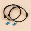 Braccialetti con ciondoli 2 pezzi/paio coppia abbinata farfalla braccialetti con ciondoli per donna uomo amore cuore gioielli catena corda magnetica