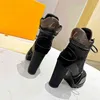 Super Mini Boots Louiseidade Moda Mulheres decorativas do salto plano Inverno de couro grosso de l￣ quente de l￣ alta VIUTONITY 04-010