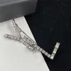 Sparkle Diamond Letter Brooches Women Rhinestone Dress Pins Ladies Crystal Designer Brooch with Tags