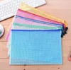 Waterproof Fiber Mesh File Folder Bag Document Pouch Office School Staff Students Stationery Book Pencil Pen Case Bag SN557