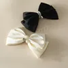 Damer Elegant Bowknot Pearl Bow Hairpin Side Bangs Spring Clips for Women Girl Hair Accessories Headwear