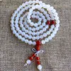 Strand Wholesale JoursNeige White Crystal Bracelets 6mm Round Beads With Red For Women Girl Multilayer Jewelry