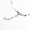 Anklets blå stjärnbenarmband justerbart för kvinnor flickor mode handgjorda sträng anklet länk smycken pärlor fot rep sjöstjärna tillbehör