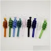 Pipes à fumer 6 pouces Pyrex verre brûleur à mazout tuyau pour narguilés accessoires MTI couleurs tube droit cuillère handpipes Colorf Dab cire VA Dhkgr