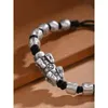 Link armbanden handgeweven pi xiu armband heren vlecht touw retro etnische stijl paar zilveren sieraden voor verjaardagscadeau