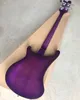 4 Strings Purple Electric Bass Guitar com Rosewood Freboard White Pickguard Customizable