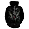 Herren Hoodies 2022 Fr￼hlings- und Herbst -Vintage Gothic Skull 3D Print HoodieTracksuits Casual Black Sweatshirt Anime Herren Jacke