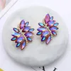 Boucles d'oreilles Ztech feuilles grandes pour femmes filles mode strass bijoux accessoires de fête de mariage en gros