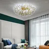 Plafoniere Lampadario moderno a LED in cristallo Lampadario Soggiorno Camera da letto Ufficio Rotondo Ramo di un albero in alluminio