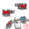 New Popular 925 Sterling Silver Lovers Line Art People Charm 3mm Pandora Bracelet Bracelet Gift Christmas