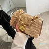 Woven Messenger Ladies Straw Designer- Bag Simple Fashion Summer Seaside Vacation Pure Color Handbag Travel168o