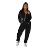 Streetwear Black 2 Two -Piece Set Women Tracksuits Outfits Fitnesss Fitness Lange Mouw Crop Top Leggings Women Ladies Tracksuit Vrouw