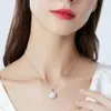 Collier de perles S925 argent Micro ensemble Zircon rond chaîne torsadée pendentif collier femmes européennes mode collier chaîne cadeau de saint valentin bijoux de fête de mariage SPC