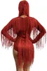 Stage Wear 2022 Women Dance Costumes Nightclub Bar Dj Prom Birthday Celebrate Dresses Full Fringe Long Sleeves Bodysuit DQS5714