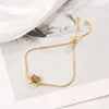 Link Bracelets Luxury Tortoise Cz Bracelet 18K Gold Women Bangle Colorful Crystal Zircon Adjustable Copper Jewelry Gift 2022