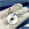 Key Rings 2021 Stainless Steel Keychain Graduate Season Souvenir Chain Keyring Graduation Gifts Positive Energy Jewelry Accessories Dhdnr