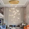 Pendant Lamps Butterfly Staircase Chandelier For Villa Duplex LED Living Room Hanging Light Romantic Wedding Decoration