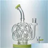 Smoking Pipes Super Cyclone Glass Recycler Dab Rig Purple Bong With 12 Tube Water Vortex Bongs 14Mm Joint Oil Drop Delivery Home Gar Dhlsd