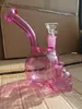 Skull Glass Bong Vattenpipor Shisha Downstem Perc 14mm skål Rökglaspipa Tjocka vattenpongar Dab Riggar