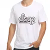 DSQ2 coton sergé tissu été coton à manches courtes t-shirt bas chemise lâche mode demi manches haut imprimé col rond polyvalent