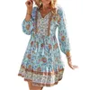 Vestidos casuais verão mulheres boho mini vestido botão frontal borla franja de manga curta Sun Flowy Flowy Bohemian Ruffle Beachwear