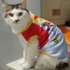 Disfraces de gato dulce estampado Sphynx ropa disfraz verano Mascota chaleco para gatos Gotas persa gatito Mascotas ropa Ubranko Dla Kota