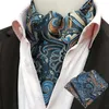 Bow Ties m￤n f￤rgglada blommiga paisley jacquard n￤sduk cravat ascot scarf slips set bwthz0351