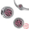 Den nya populära 925 Sterling Silver Color Beads Round Animal Zebra Charm Original Armband Pandora Ms Jewelry 1