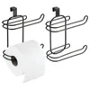 Ensemble d'accessoires de bain en métal compact suspendu au-dessus du réservoir porte-rouleau de papier hygiénique et distributeur pour le rangement de la salle de bain gain d'espace