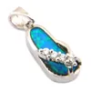 Vente chaude bleu opale bijoux pendentif opale mexicaine mignon sandale femmes colliers