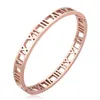 Bangle Roma número de titânio aço de ouro rosa cor de alta qualidade jóias