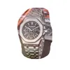 Popular Función completa Cronómetro Reloj 42 mm Moda Reloj casual Hombre Correa de goma de acero inoxidable completo Movimiento de cuarzo de lujo Watche275j