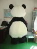 Abito da adulto per abito da compleanno in pelliccia lunga del costume della mascotte dell'orso panda di Halloween