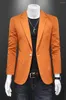 Męskie garnitury 2022 Przyjazd Autumn Orange Blazery dla mężczyzn Slim Fit Groom Wedding Sept Juą