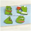 Stift broscher kreativa fröken zoe The Frog Pepe Sad Tänk dricka rolig söt djur jacka för kvinnor emaljstift badge smycken gi dhmy6