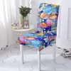 Chair Covers Planet Print Cover Polyester Seat For Dinning Room Kitchen Decor Washable Protector Universal Size