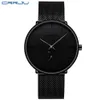 2021 Crrju Top Brand Luxury Mens Watches Quartz Watch Men Casual Slim Mesh Steel Waterproof Sport Wristwatch Relogio Masculino Mon292e