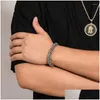 Pulseras de eslabones de cadena para hombre Vintage Linterna tejida a mano Pulsera de acero de titanio con hebilla de langosta Cool Hip Hop Trend Cuff Jewelry Drop Dhiy1