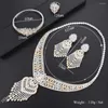 Collier Boucles d'oreilles Set Larrauri Luxury Pildons Drop Women Wedding Cumbic Zirconia African Party Jewelry Gold Bridal Engagement